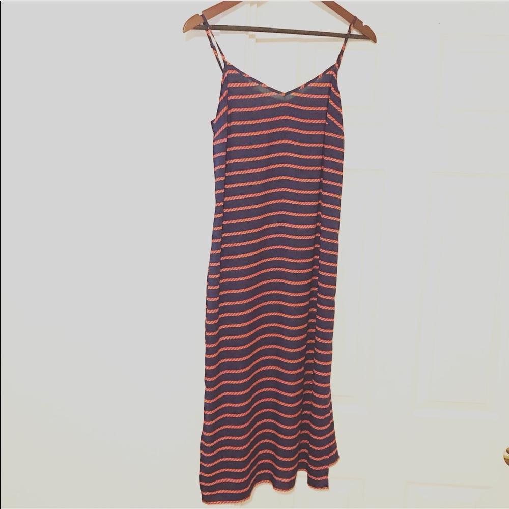 Ann Tylor Nautical Rope Midi Slip Dress w/ Slits